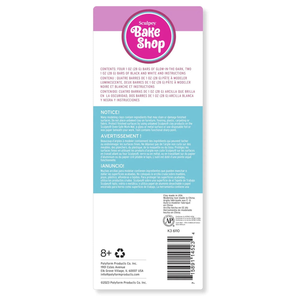 Sculpey Bake Shop Glow in the Dark Multi-pack 6 Pack