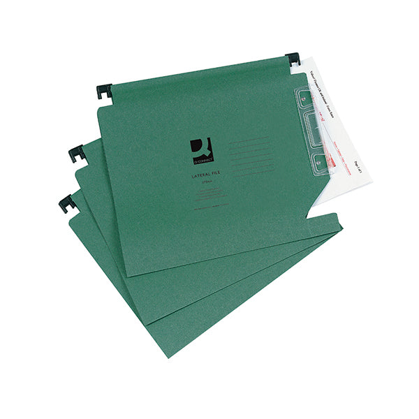 Q-Connect 15mm Lateral File Manilla 150 Sheet Green (Pack of 25) KF01184