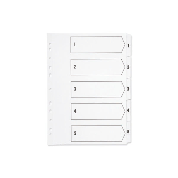 Q-Connect 1-5 Index Multi-punched Polypropylene White A4 KF01352