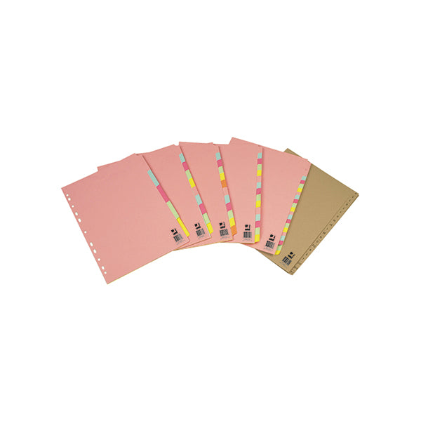 Q-Connect 12-Part Subject Divider Multi-punched A4 KF01515