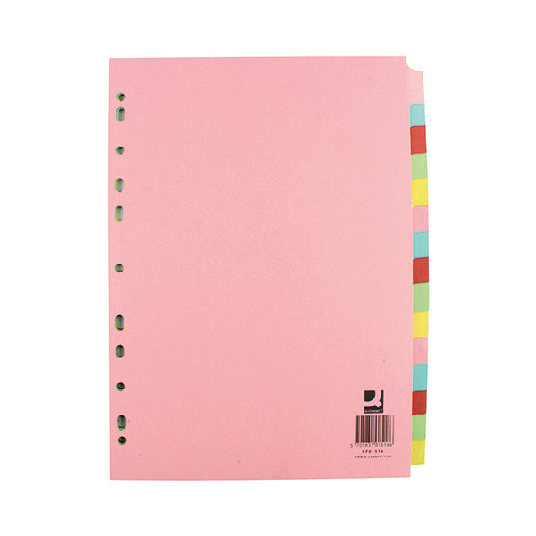 Q-Connect 15-Part Subject Divider Multi-punched A4 KF01516