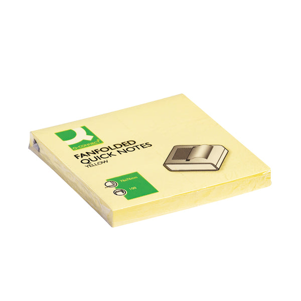 Q-Connect Fanfold Notes 75x75mm Yellow (Pack of 12) KF02161