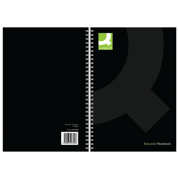 Q-Connect Hardback Wirebound Book A5 Black (Pack of 3) KF03728