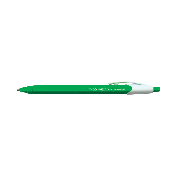 Q-Connect Biodegradable Ball Point Pen Rtract Blu (Pack of 12) KF15625