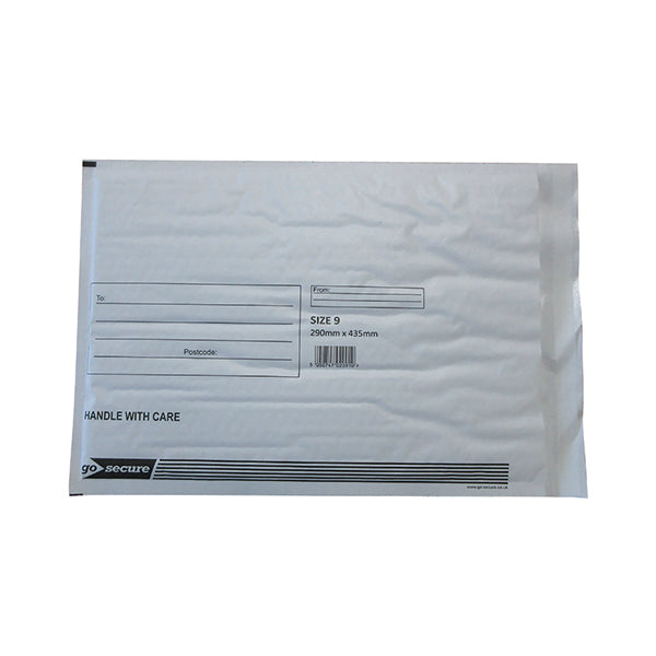 GoSecure Bubble Envelope Size 9 Internal Dimensions 290x435mm White (Pack of 50) KF71452
