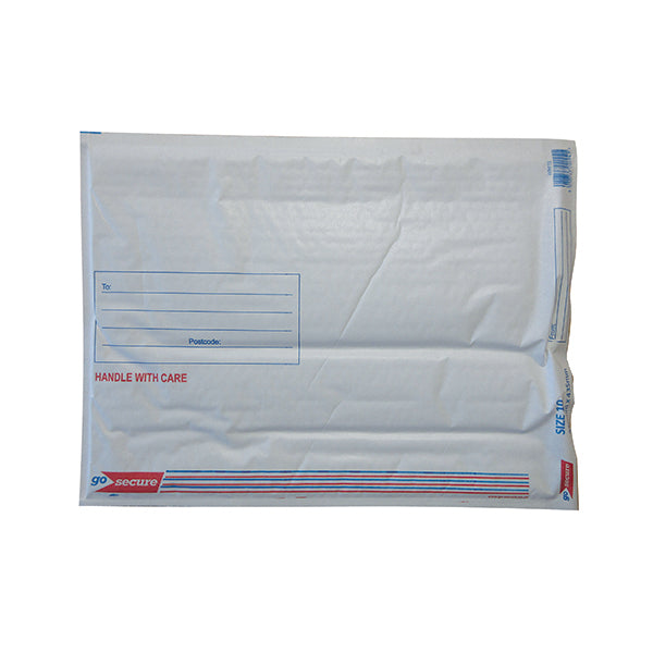 GoSecure Bubble Envelope Size 10 Internal Dimensions 340x435mm White (Pack of 50) KF71453