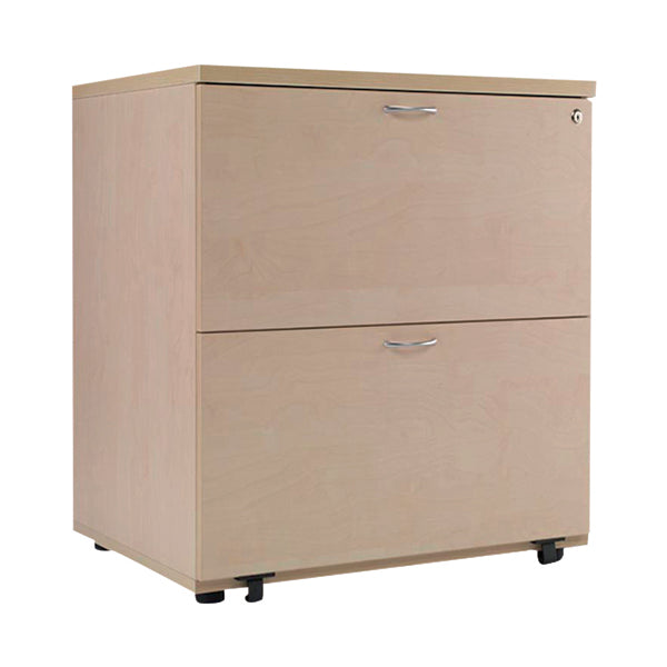 Jemini 2 Drawer Desk Side Filing Cabinet 800x600x730mm Maple KF72418