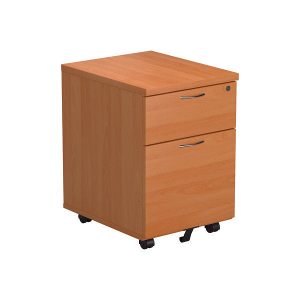 First 2 Drawer Mobile Pedestal 404x500x595mm Beech KF79989