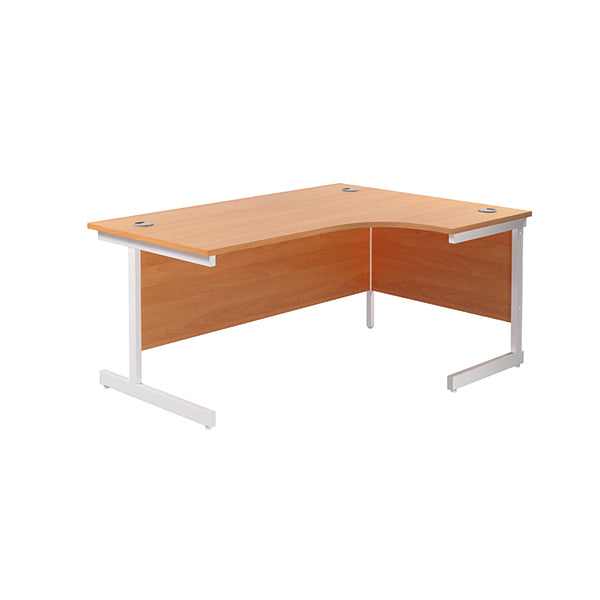 Jemini Radial Right Hand Cantilever Desk 1600x1200x730mm Beech/White KF801901
