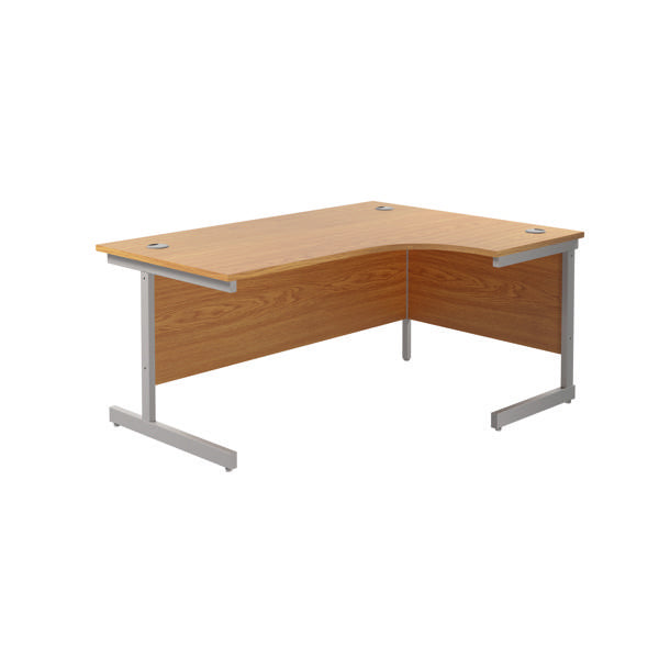 Jemini Radial Right Hand Cantilever Desk 1800x1200x730mm Nova Oak/Silver KF802045
