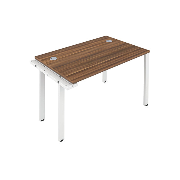 Jemini 1 Person Extension Bench Desk 1200x800x730mm Dark Walnut/White KF808596