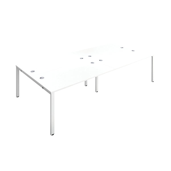 Jemini 4 Person Bench Desk 3200x1600x730mm White/White KF809470