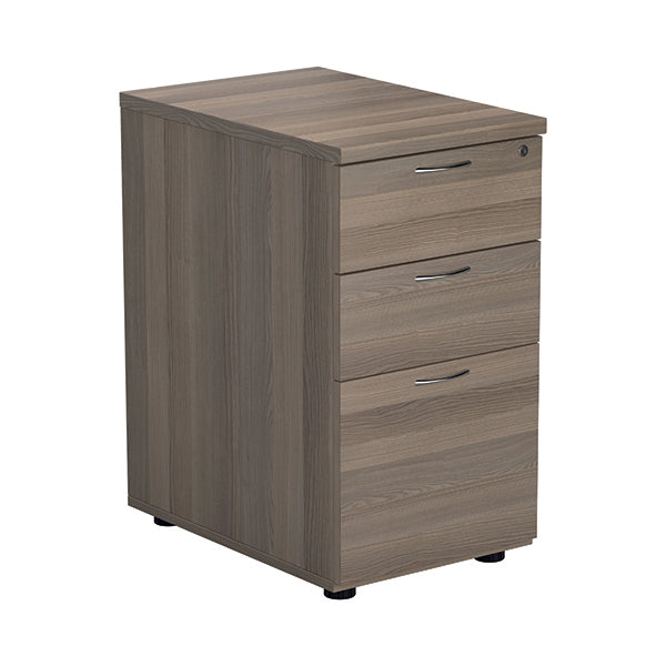 Jemini Essentials 3 Drawer Desk High Pedestal 404x600x730mm Grey Oak KF81089