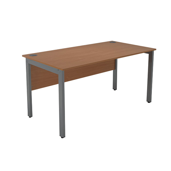 Serrion Rectangular Goal Post Desk 1500x800x730mm Beech/Silver KF823247