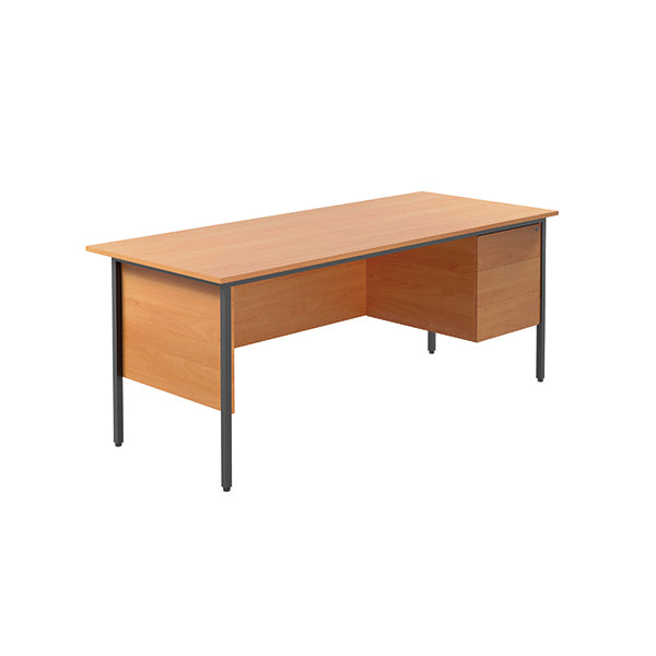 Serrion Rectangular 3 Drawer Pedestal 4 Leg Desk 1800x750x730mm Beech KF838805