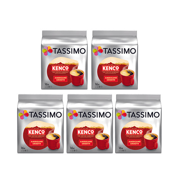 Tassimo Kenco Americano Smooth 128g x16 Pods x5 Packs (Pack of 80) 4031526