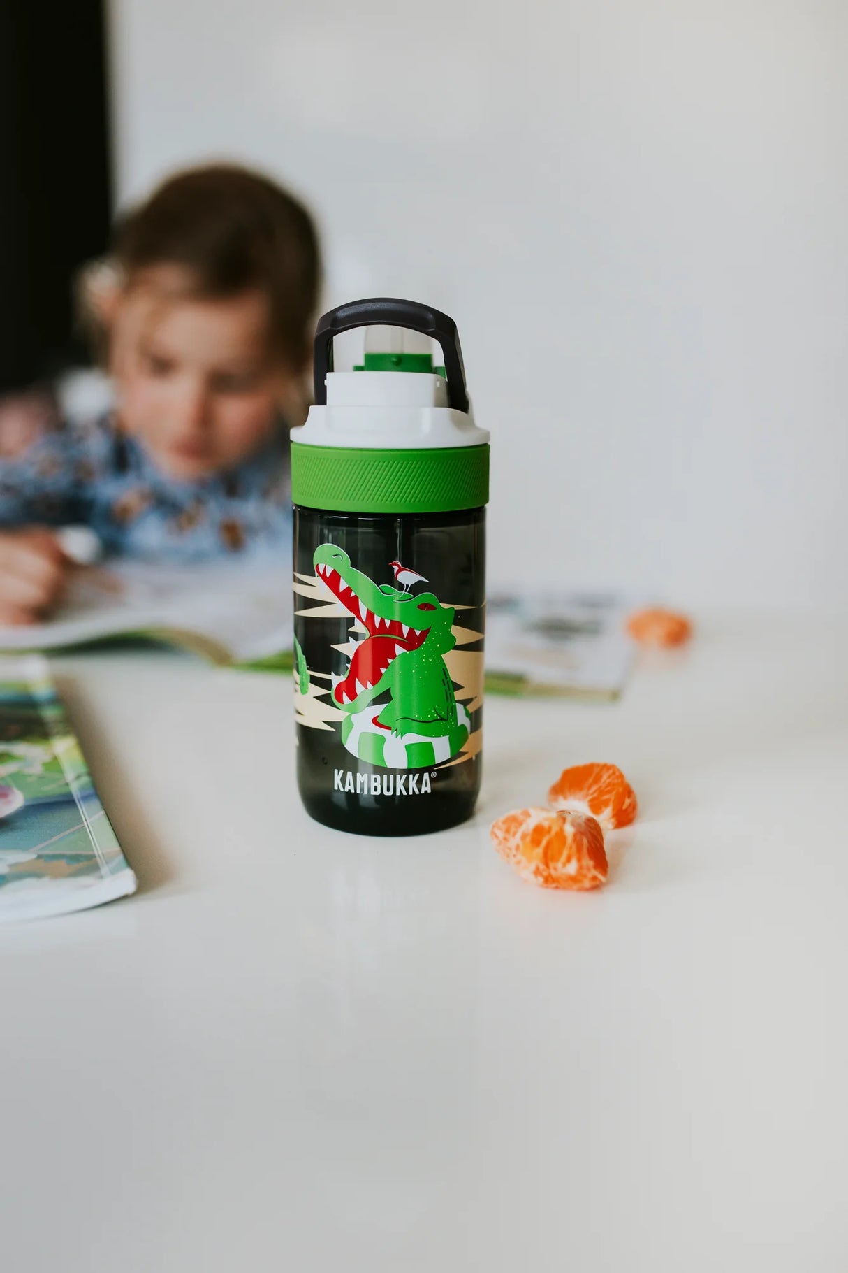 BPA free water bottle with Straw lid-Crocodile