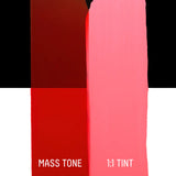 Liquitex Heavy Body Acrylic Quinacridone Red Paint swatches on a white and black background