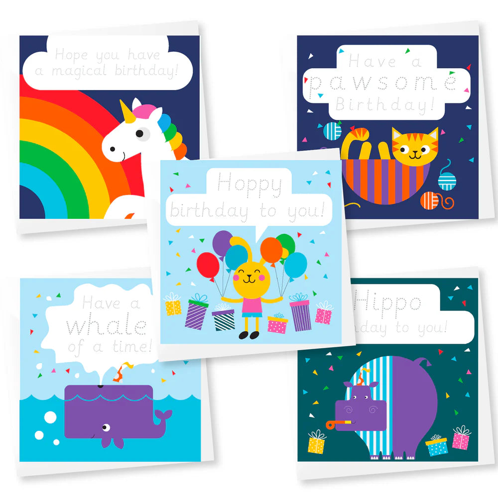 Traceable Handwriting Practice Birthday Cards (10 Pack)