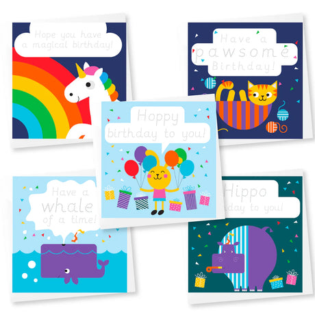 Traceable Handwriting Practice Birthday Cards (10 Pack)