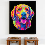 Diamond Dotz Flock Canvas 35x46cm Kit - Neon Golden Retriever