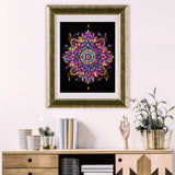 Diamond Dotz Flock Canvas 35x46cm Kit - Neon Mandala