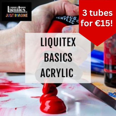 3 Liquitex Basics Acrylics 118ml for €15