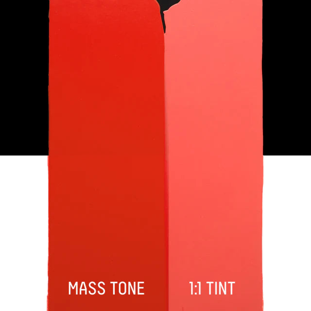 Two vertical red stripes with 'Mass Tone' and '1:1 Tint' text on a white background