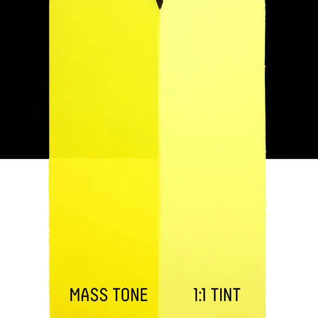 Color swatch with black, yellow, and white stripes labeled 'MASS TONE 1:1 TINT'.