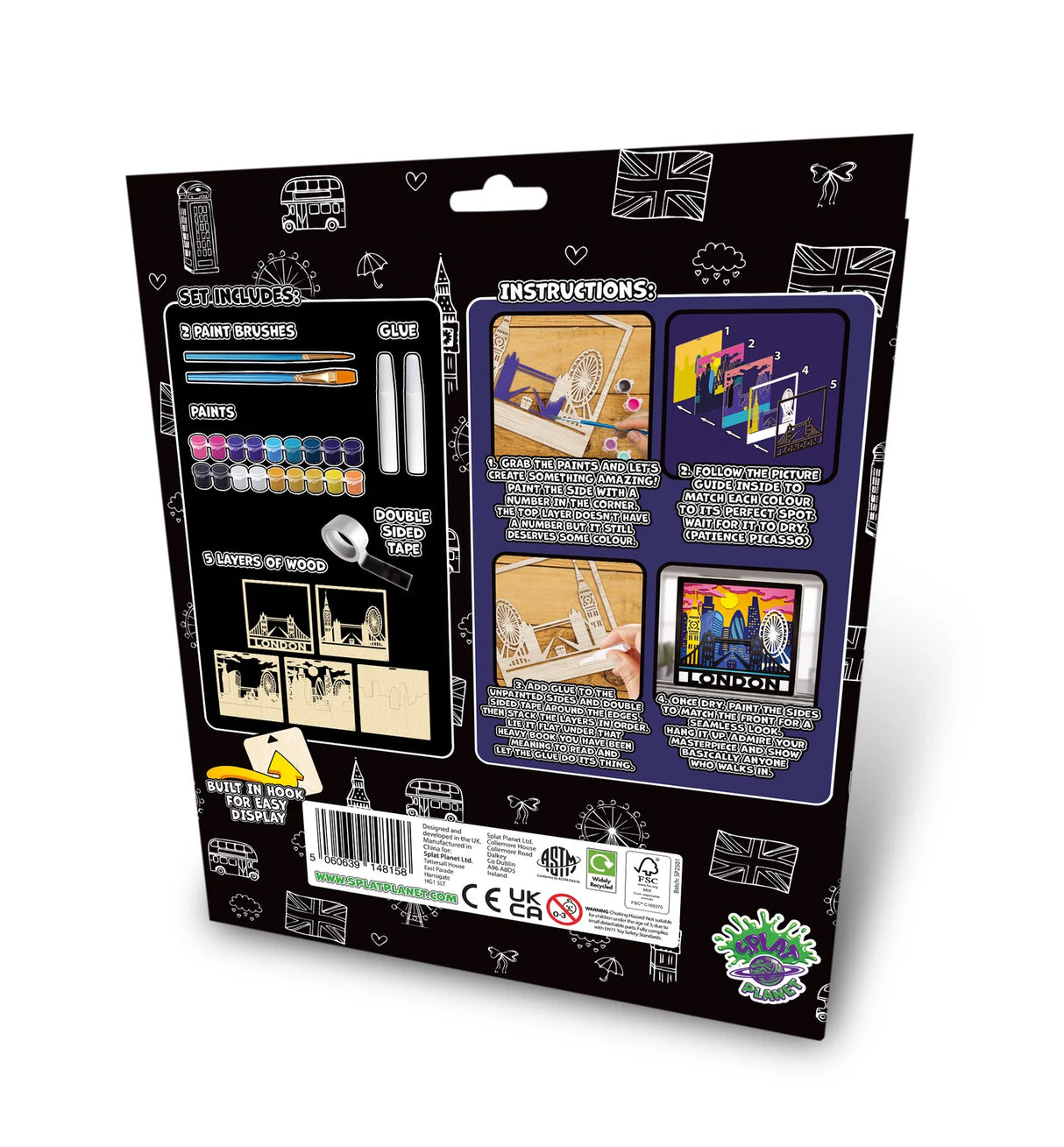 Splat Planet Wood Art Kit - London