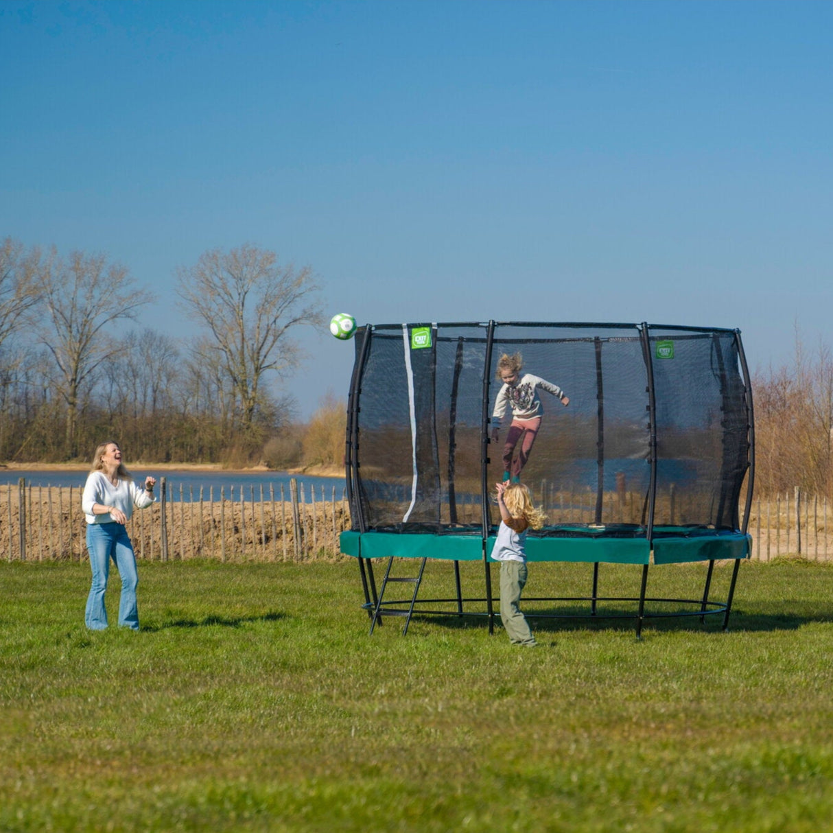 Lotus Classic Round Trampoline Outside