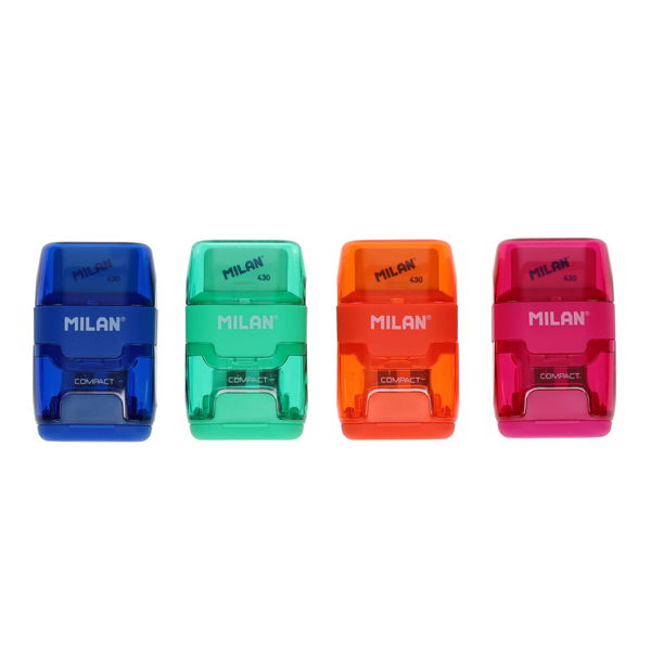 Milan Compact Twin Hole Sharpener & Eraser (Assortment)