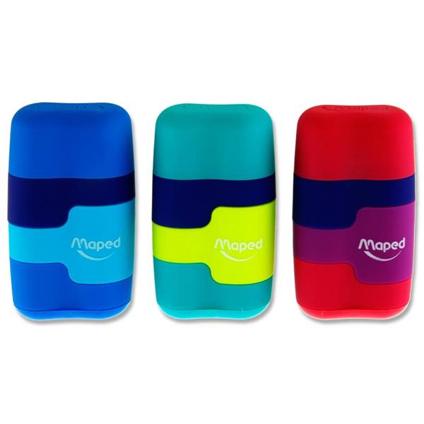 Maped Duo Connect Twin Hole Sharpener & Eraser (Assortment)