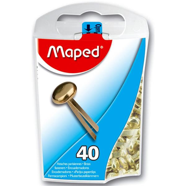 Maped 17mm Paper Fasteners - Brass (Box 40)