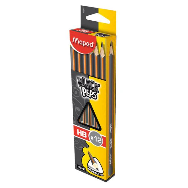 Maped Black'peps HB Triangular Graphite Pencils (Pack of 12)