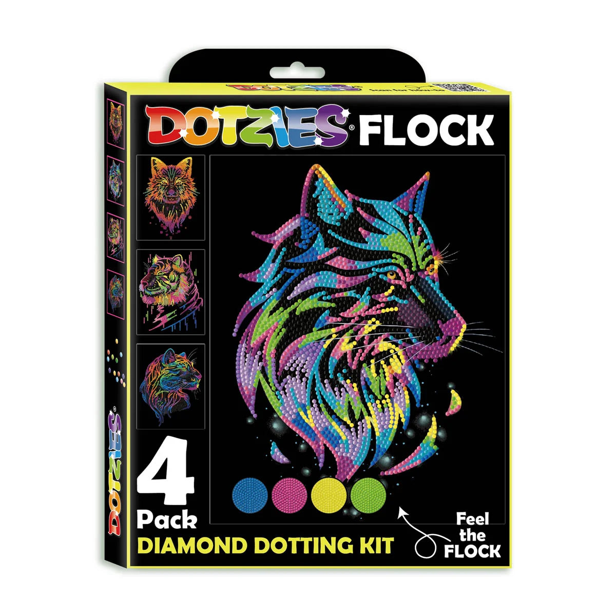 Diamond Dotz Dotzies Flock 20x25cm - Neon Wild (4 Pack)