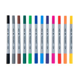 Royal & Langnickel Artist Markers Dual Tip - Brush Tip/Fineliner (12 Pack)