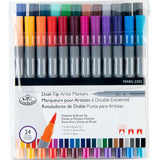 Artist Markers Dual Tip Brush Tip Fineliners (24 Pack)