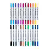 Set of colored markers on a white background
