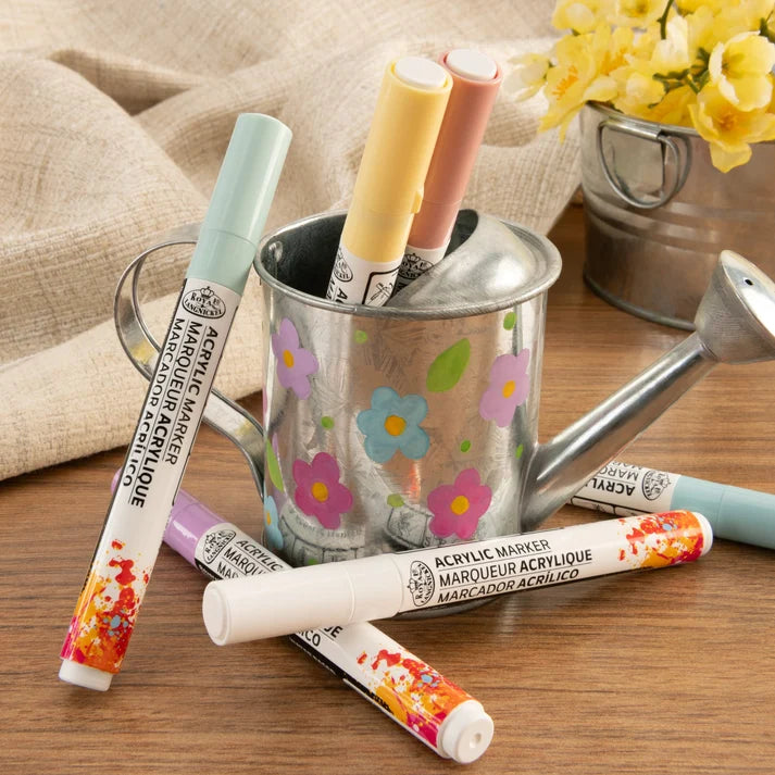 Acrylic 2mm Reversible Tip Markers - Pastel (6 Pack)