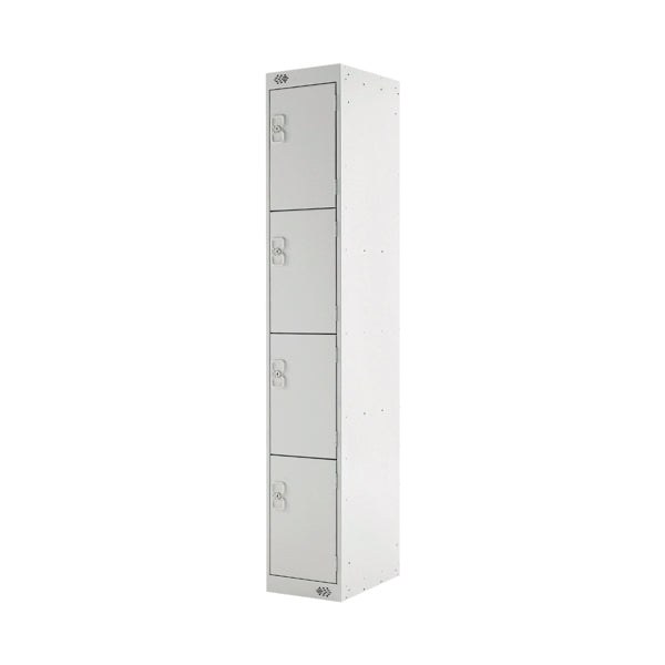 Four Compartment Locker 300x450x1800mm Light Grey Door MC00056