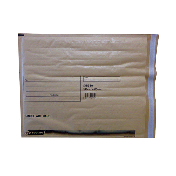GoSecure Bubble Envelope Size 10 Internal Dimensions 340x435mm Gold (Pack of 50) ML10002