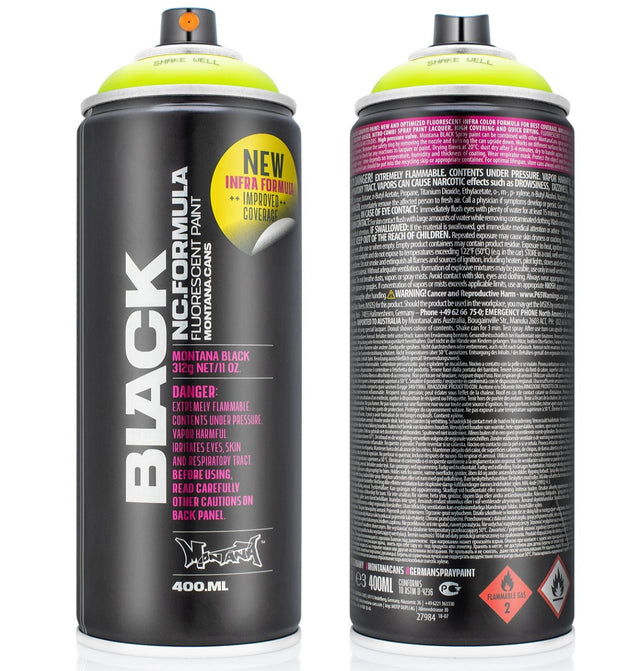 Montana BLACK Spray Paint 400ml - INFRA Yellow (IN1000)