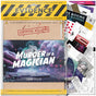 Game box for 'Murder of a Magician' with evidence and documents.