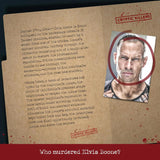  text and a photo of a man, titled 'Cryptic Killers', with a question 'Who murdered Elvis Boone?'