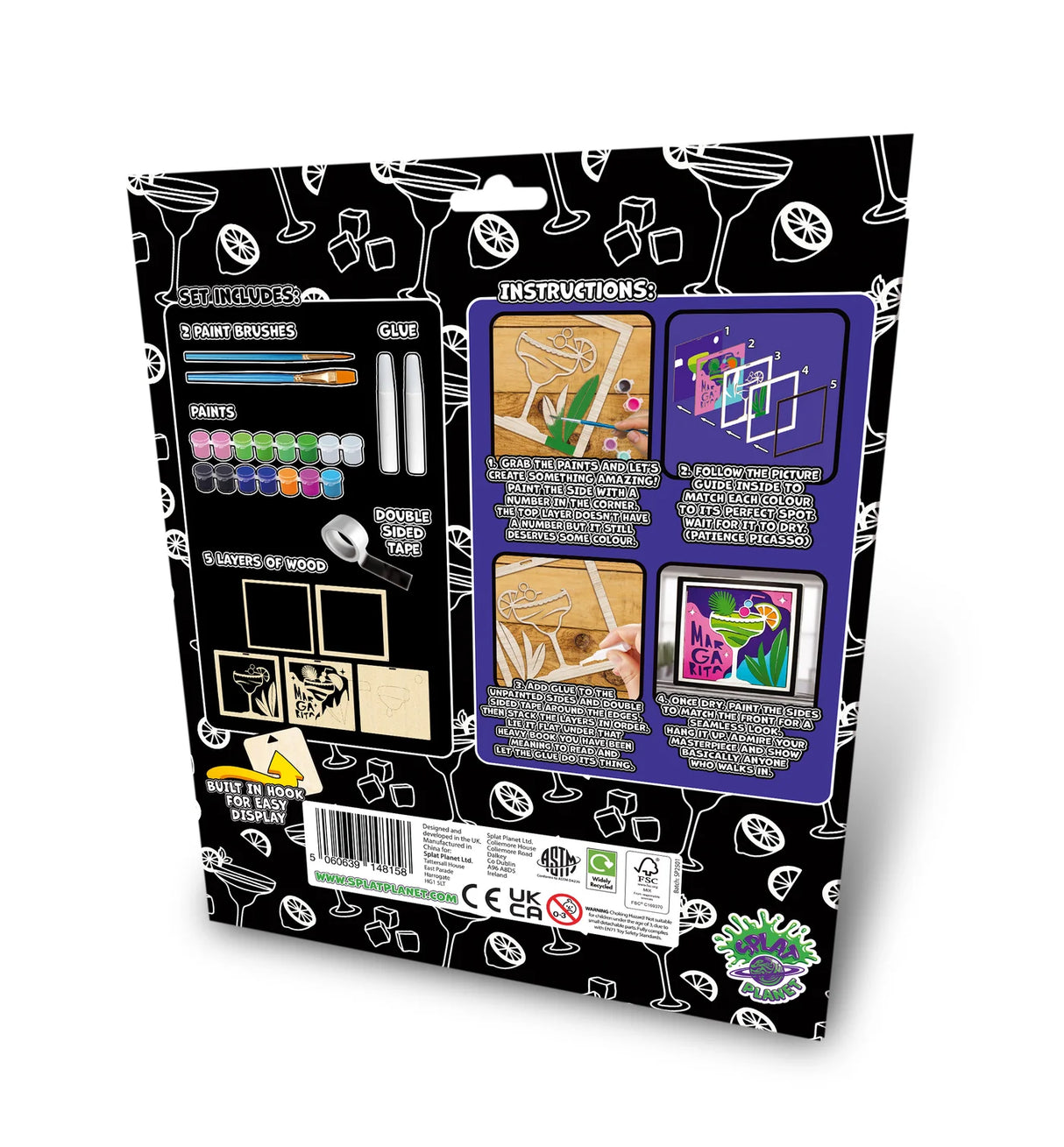 Splat Planet Wood Art Kit - Margarita