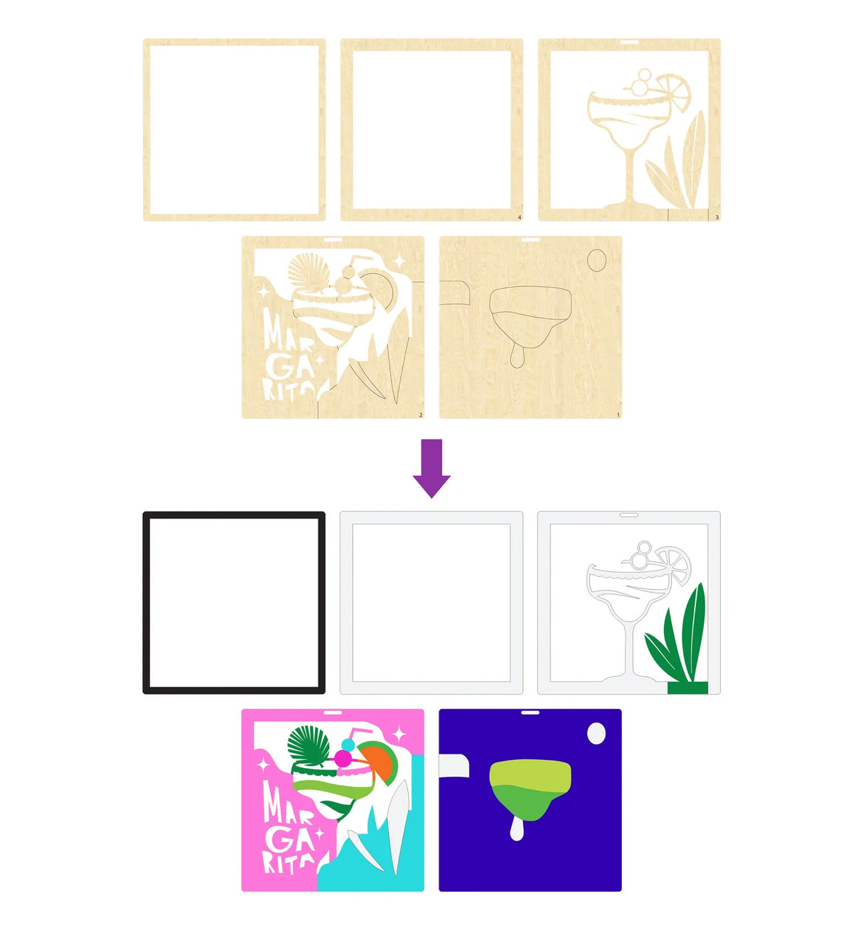 Splat Planet Wood Art Kit - Margarita