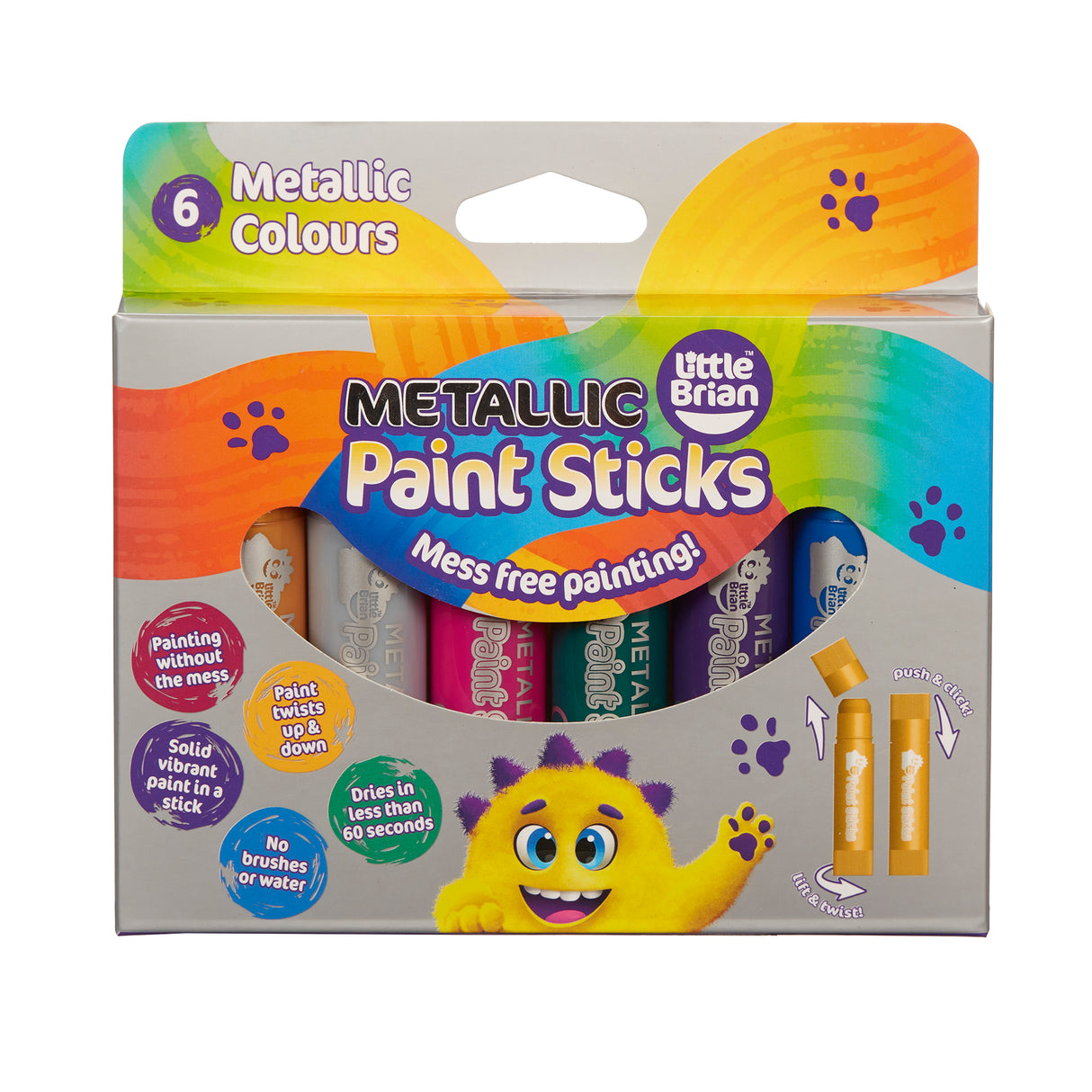 Little Brian Paint Sticks - Metallic (6 Pack)