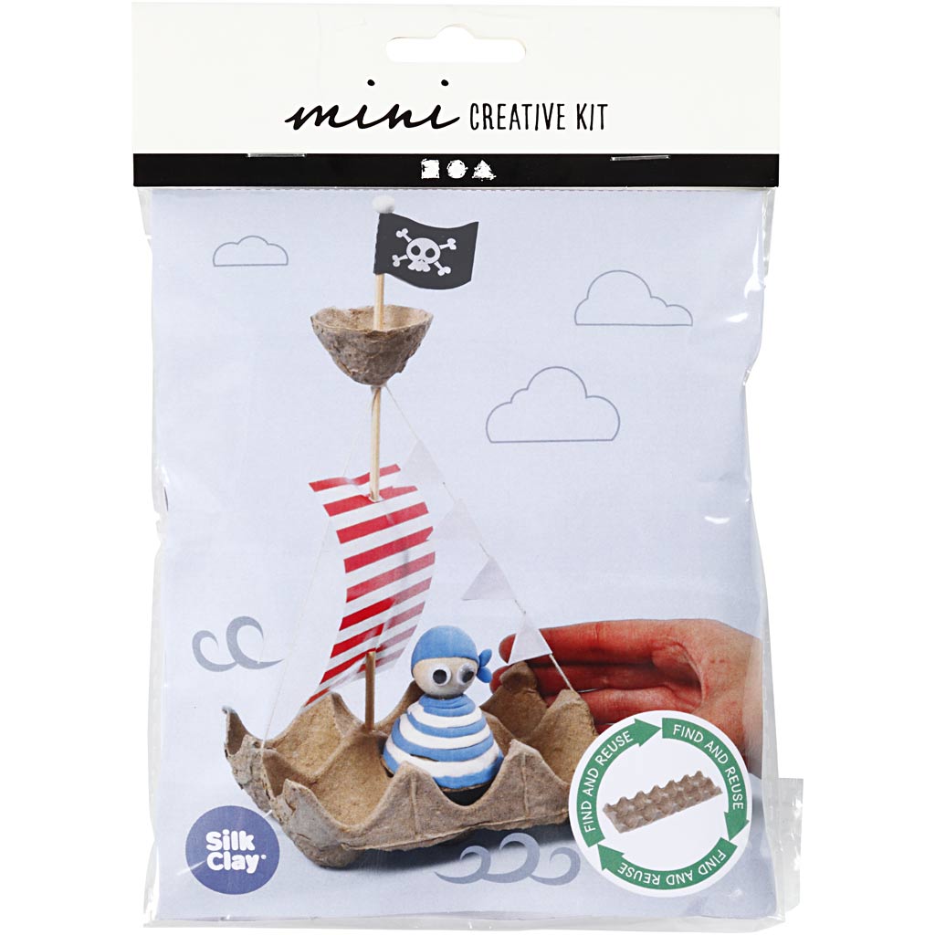 Silk Clay mini creative kit packaging with a pirate-themed craft item.