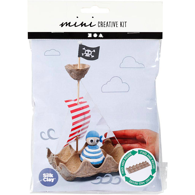 Silk Clay mini creative kit packaging with a pirate-themed craft item.